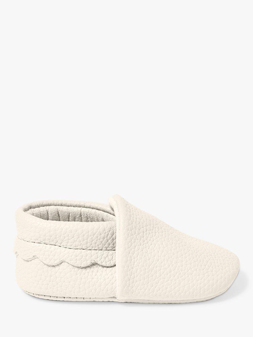 Katie Loxton Baby Scalloped Pram Shoes, Eggshell