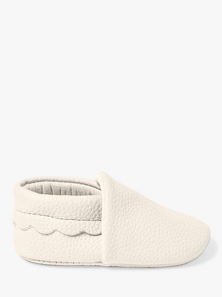 Katie Loxton Baby Scalloped Pram Shoes - view 2, Eggshell