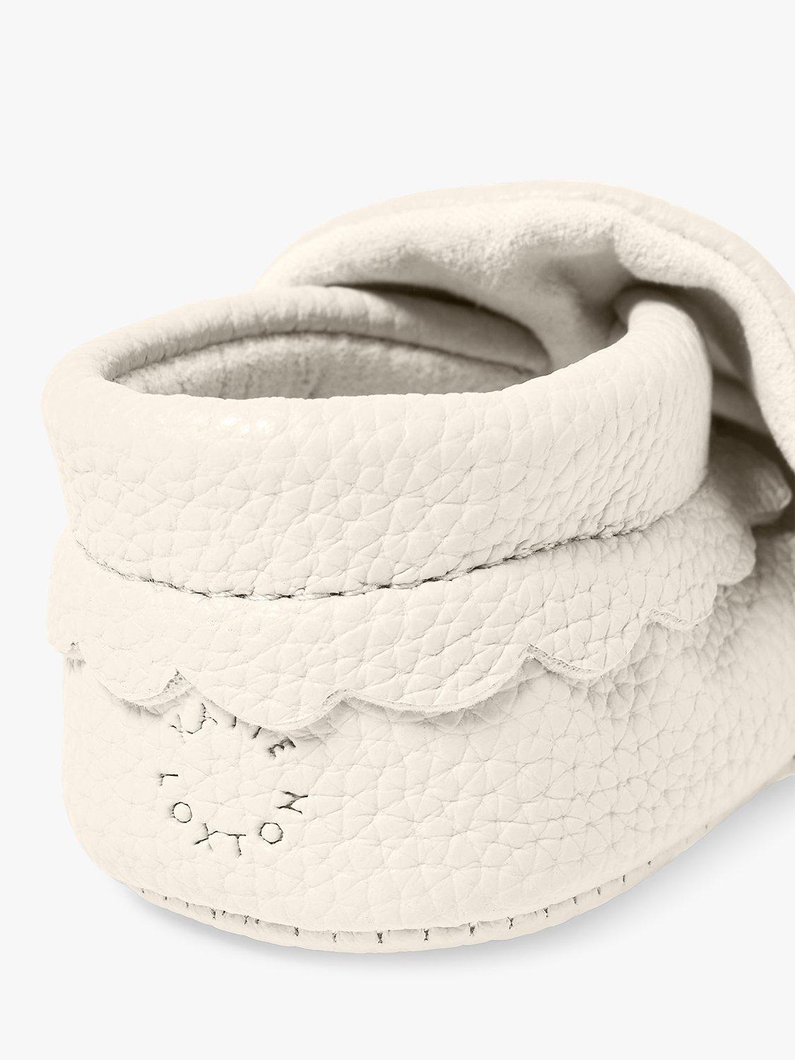 Product image 3 of 4, which shows Katie Loxton Baby Scalloped Pram Shoes, Eggshell