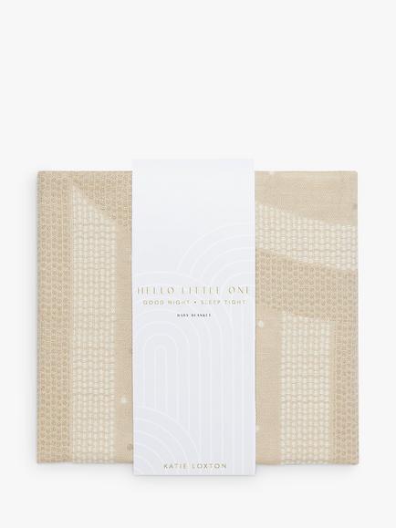 Katie Loxton Hello Little One Knitted Baby Blanket, Taupe