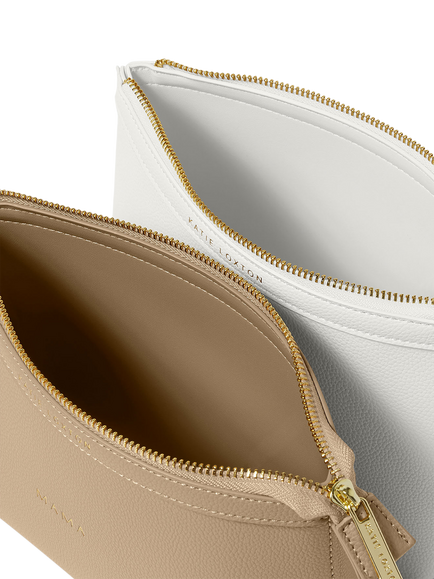 Katie Loxton Mummy & Baby Organiser Pouch, Pack of 2, Tan/White - view 2, Tan/White