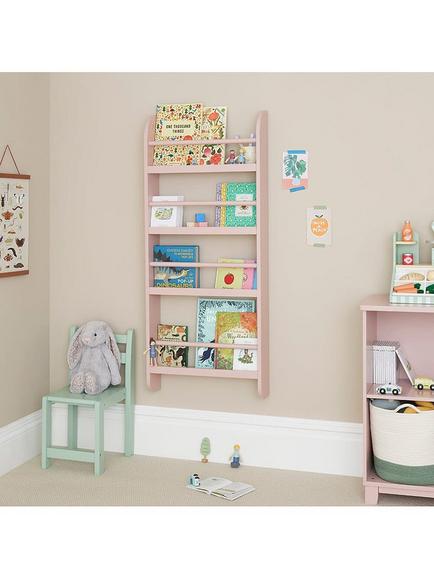 Great Little Trading Co Greenaway Narrow Gallery Bookcase, Pink - view 2, Chalk Pink
