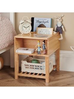 Great Little Trading Co Croft Storage Bedside Table, Natural - view 2, Natural