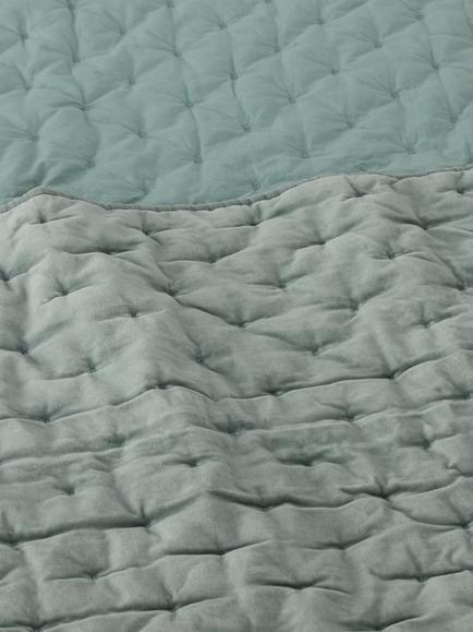 John Lewis Cotton Velvet Quilt - view 2, Sage