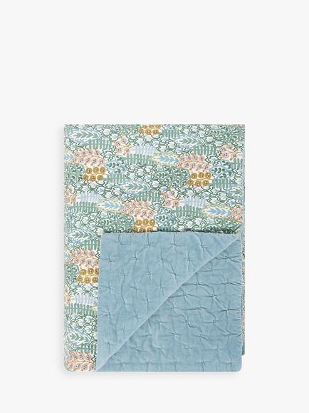 John Lewis Alva Cotton Velvet Quilt, Multi, Multi