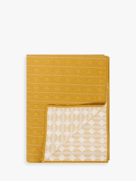 John Lewis Nessa Stitch Reversible Quilt, Ochre, Multi