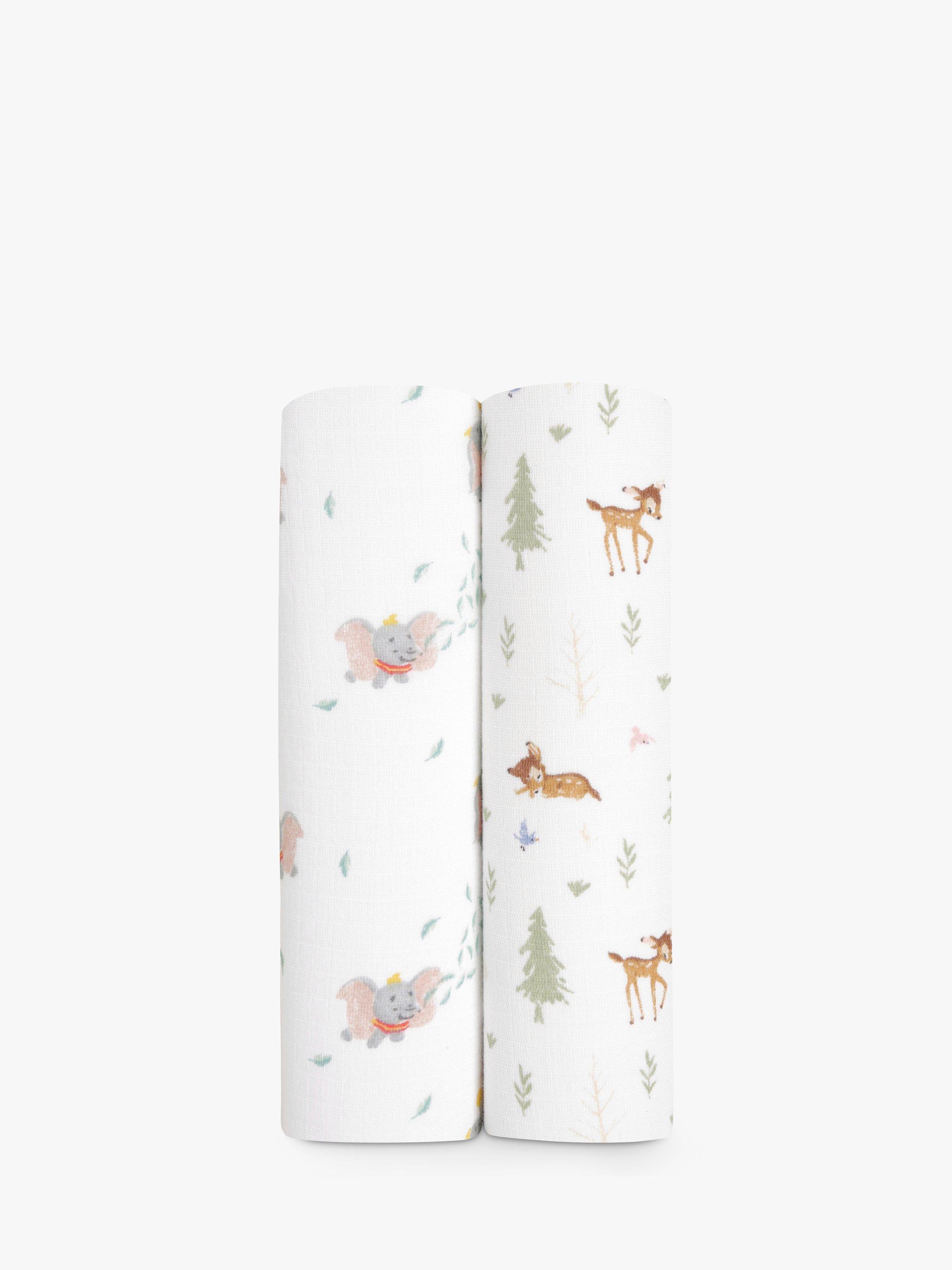 Aden + Anais Disney Essentials Cotton Muslin Swaddle Blanket, Pack of 2, Multi