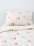 John Lewis Bear Toddler Pure Cotton Duvet Cover and Pillowcase Set, Multi, Cotbed (120 x 140cm)