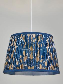 John Lewis + Matthew Williamson Balearic Pleated Lampshade, Blue, Blue