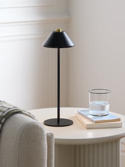 John Lewis Cone Cordless Rechargeable Table Lamp - view 2, Black