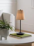 John Lewis Rattan Cordless Rechargeable Table Lamp, Black