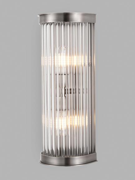 John Lewis Boston Ribbed Glass Bathroom Wall Light, Industrial Black