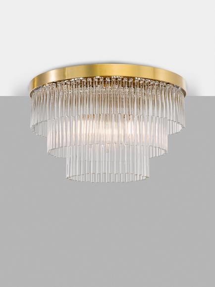 John Lewis Shiminista Chandelier Flush Ceiling Light, Matte Brass, Matte Brass