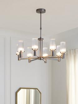 John Lewis Valencia 8 Arm Pendant Ceiling Light, Industrial Black - view 2, Industrial Black