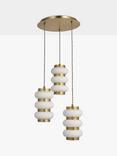 John Lewis Lotus 3 Light Lantern Pendant, Matte Antique Brass