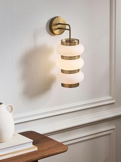 John Lewis Lotus Wall Light, Matte Antique Brass - view 2, Matte Antique Brass