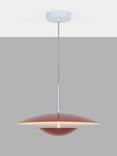 John Lewis Duomo LED Pendant Ceiling Light, Deep Red/Silver