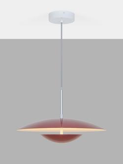 John Lewis Duomo LED Pendant Ceiling Light, Deep Red/Silver