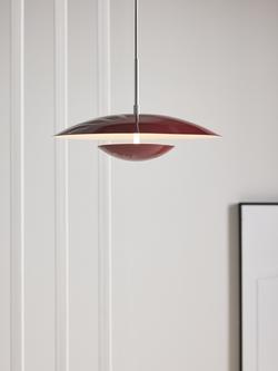 John Lewis Duomo LED Pendant Ceiling Light - view 2, Deep Red/Silver
