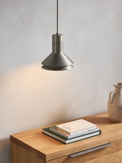 John Lewis Battersea Small Pendant Ceiling Light - view 2, Matte Silver Plate