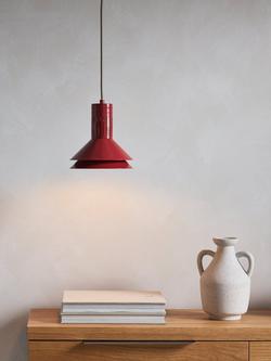John Lewis Battersea Small Pendant Ceiling Light - view 2, Deep Red