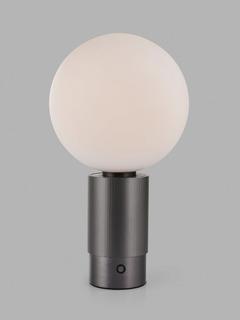 John Lewis Monty Rechargeable Portable Table Lamp, Black Brass
