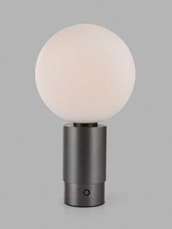 John Lewis Monty Rechargeable LED Table Lamp, Matte Antique Brass, Black Brass