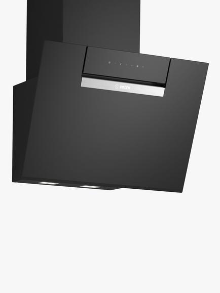 Bosch Series 4 DWK67FN60B 60cm Angled Chimney Cooker Hood, Black, Black