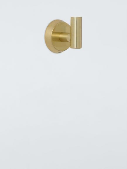 John Lewis Elegance Hook, Brushed Brass, 