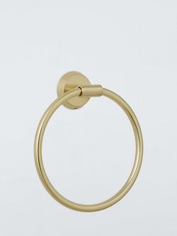 John Lewis Elegance Towel Ring, Brushed Brass, 