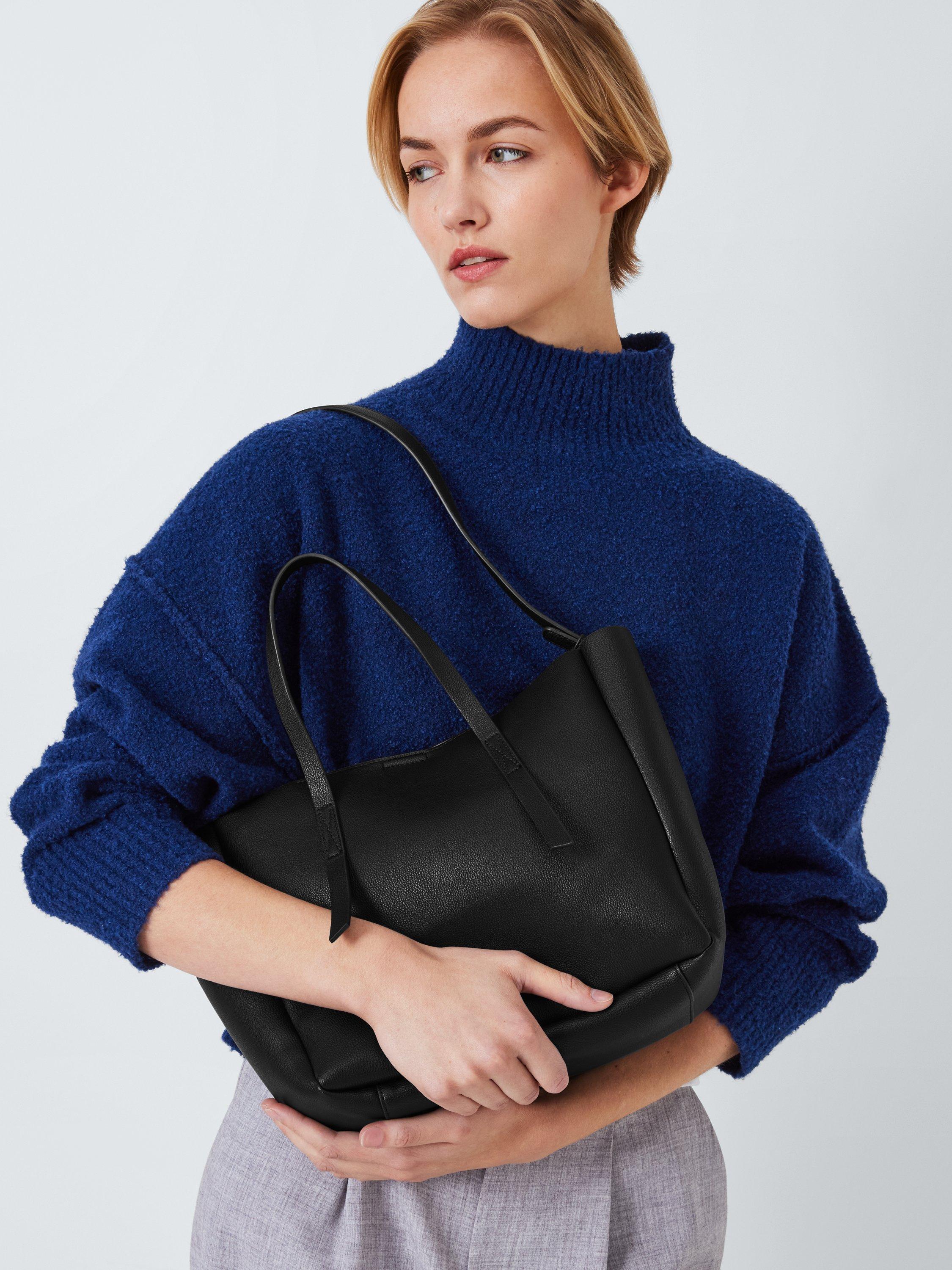 John Lewis ANYDAY East West Turned Seam Tote Bag Black