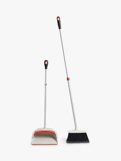 OXO Good Grips Large Sweep Set with Extendable Broom, Orange/White