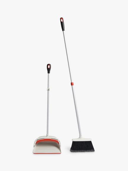 OXO Good Grips Large Sweep Set with Extendable Broom, Orange/White