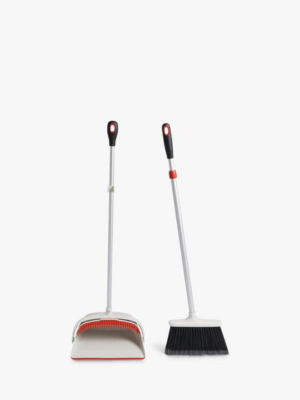 OXO Good Grips Large Sweep Set with Extendable Broom - view 2, Orange/White