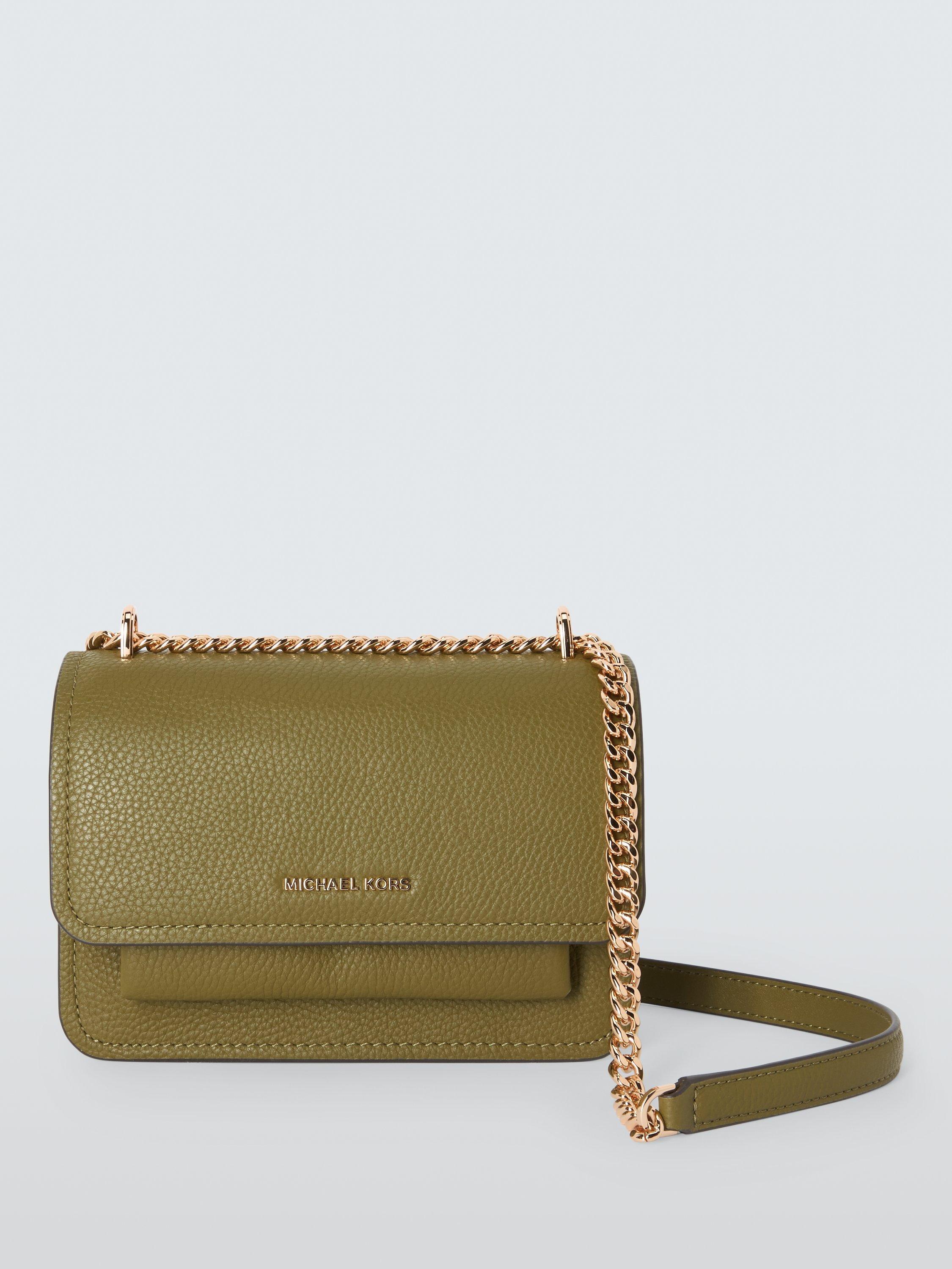 Michael Kors Claire Leather Cross Body Bag Smokey Olive