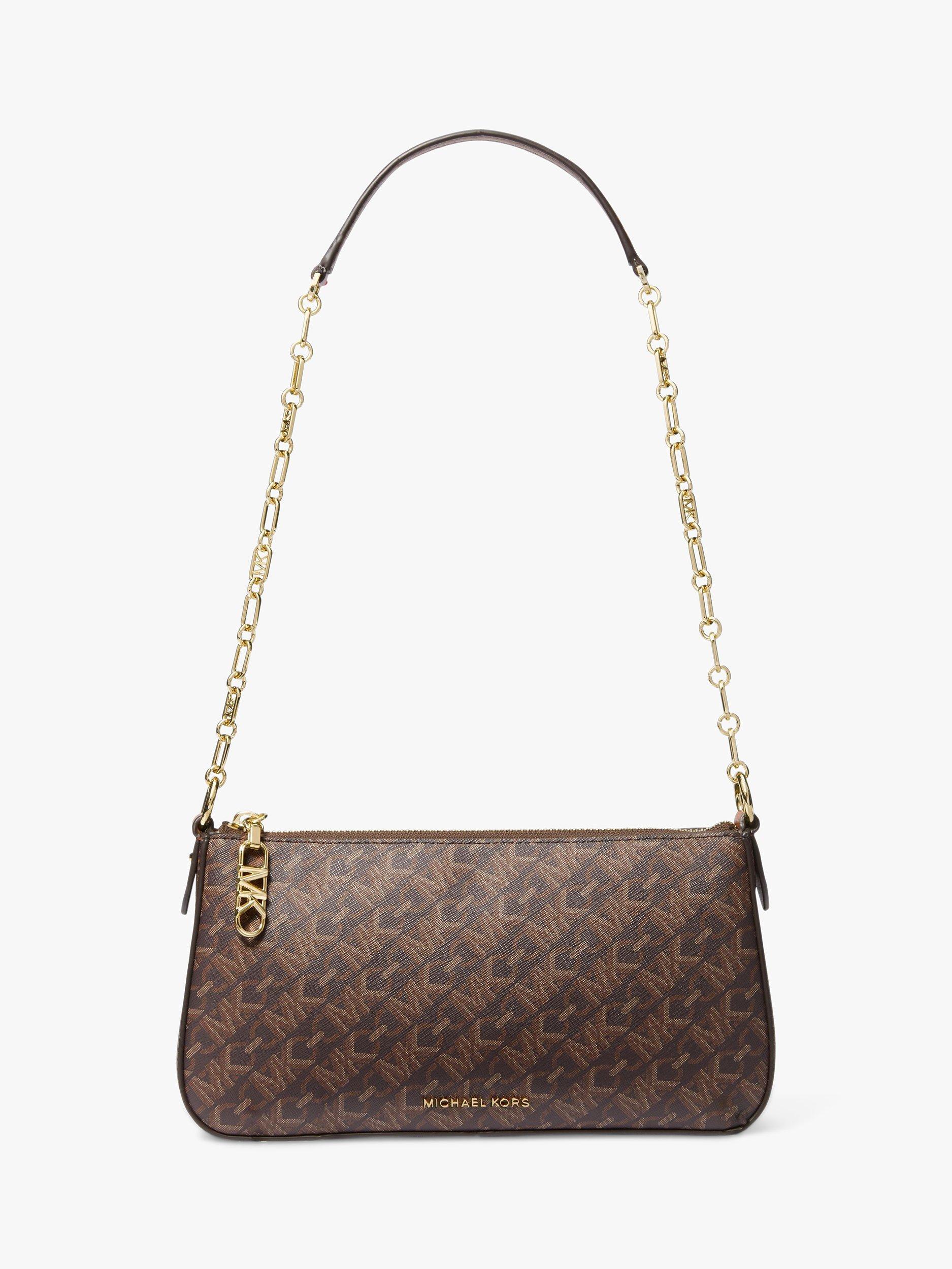 Michael Kors Empire Monogram Shoulder Bag Brown Luggage