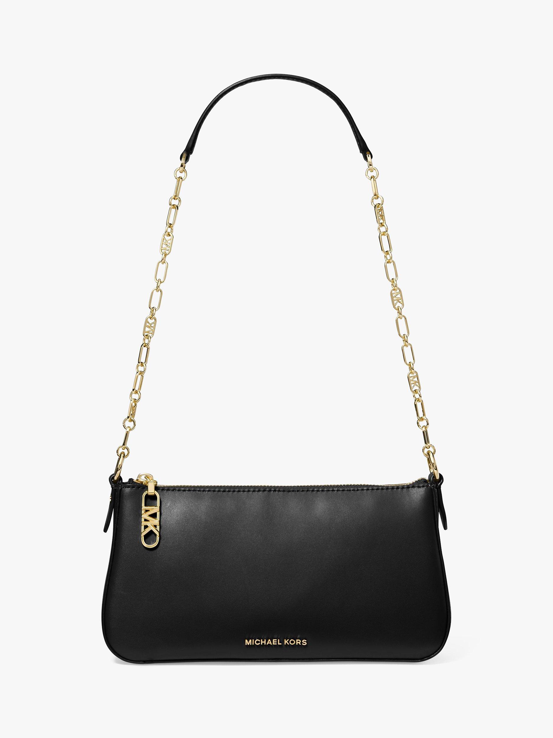 Michael Kors Empire Leather Pouch Shoulder Bag Black