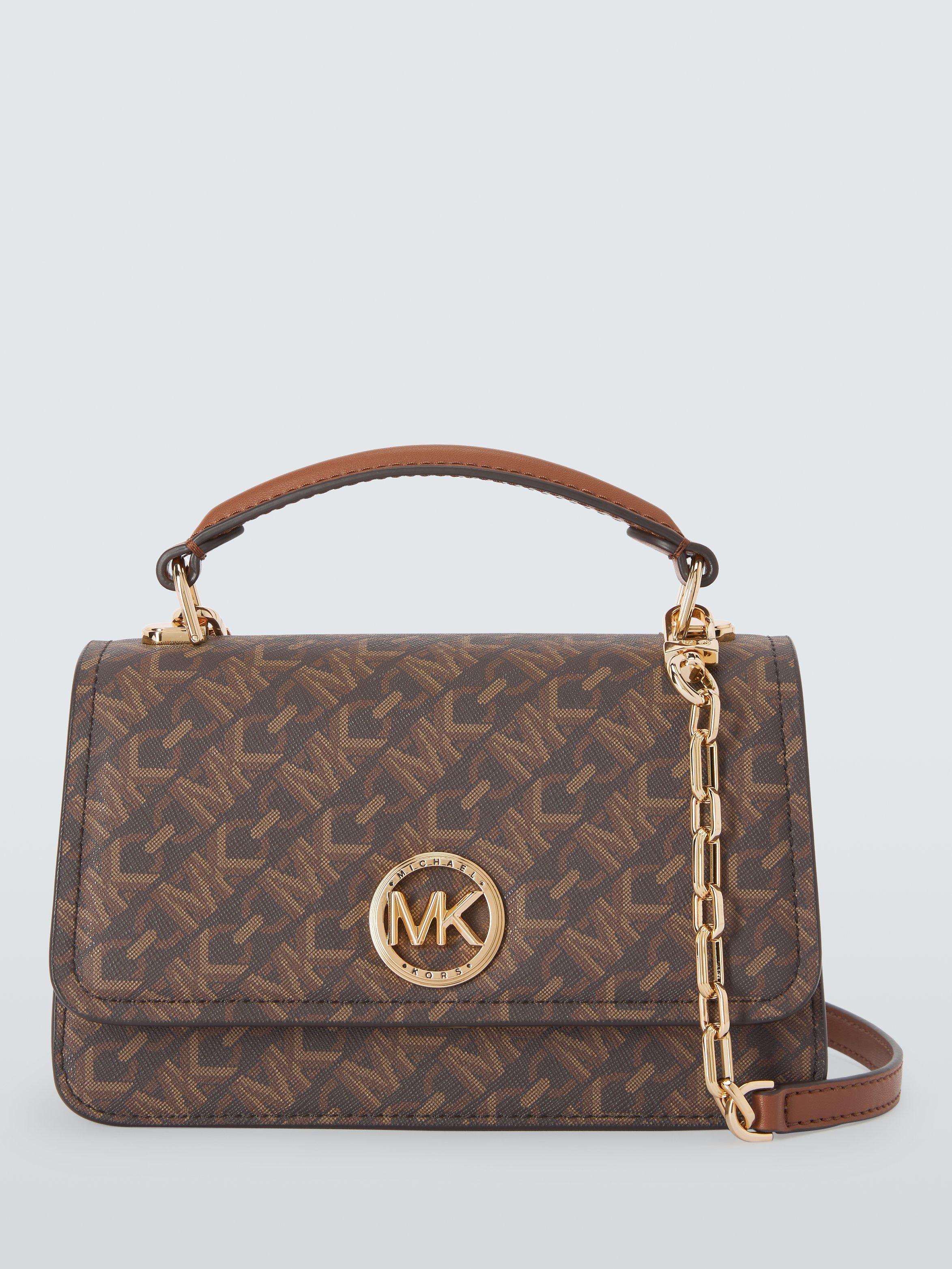 Michael Kors Women's Monogram Logo Crossbody Bag purchases Brown Small