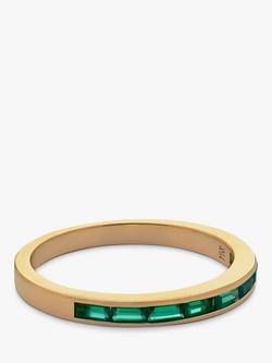 Monica Vinader Mini Baguette Onyx Half Eternity Ring - view 2, Gold