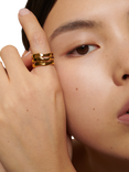 Monica Vinader Wave Triple Band Ring, Gold