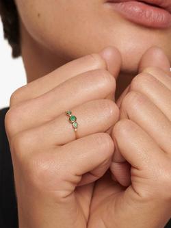 Monica Vinader Lab Grown Diamond Siren Gemstone Cluster Ring, Gold - view 2, Gold