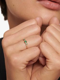 Monica Vinader Lab Grown Diamond Siren Gemstone Cluster Ring, Gold - view 2, Gold