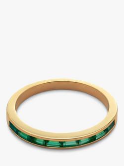 Monica Vinader Mini Baguette Onyx Half Eternity Ring, Gold