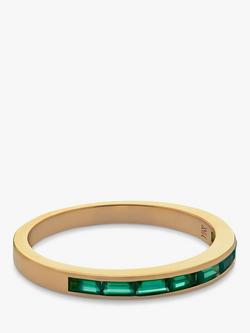 Monica Vinader Mini Baguette Onyx Half Eternity Ring - view 2, Gold
