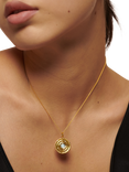 Monica Vinader Aquamarine & Crystal Ocean Pendant Charm, Gold