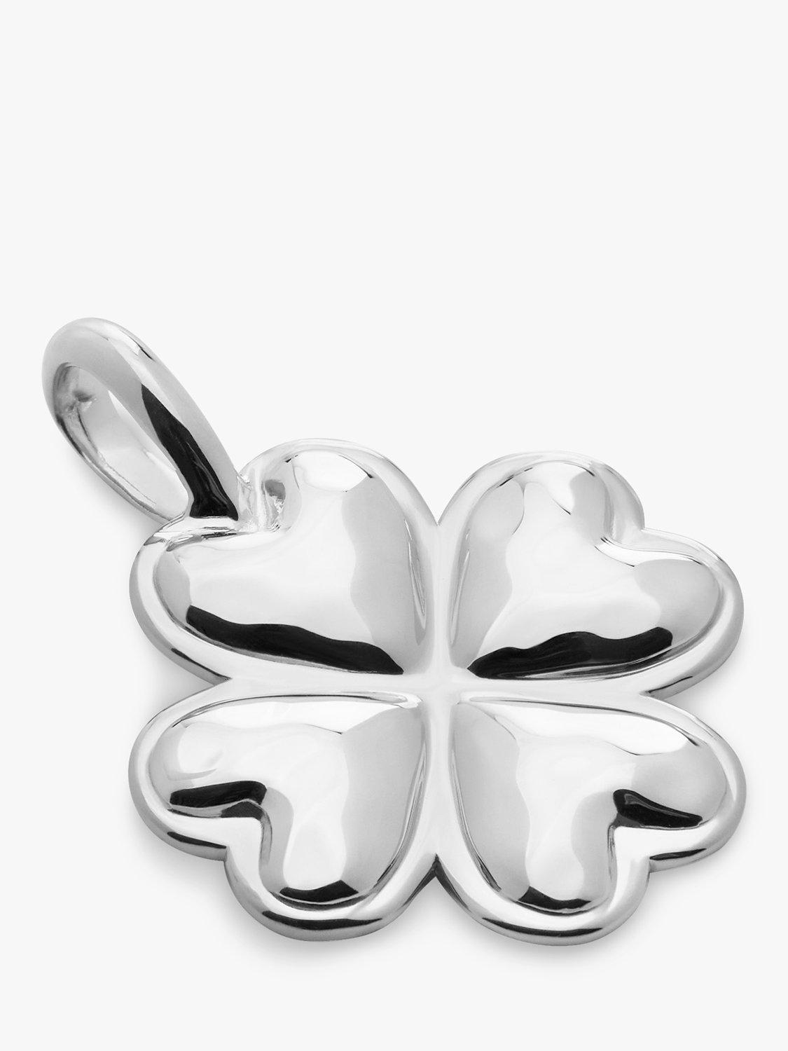 Product image 1 of 2, which shows Monica Vinader Clover Pendant Charm, Silver