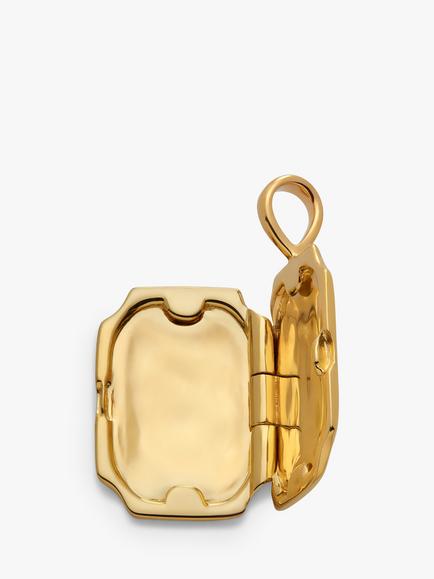 Monica Vinader Personalisable Signature Locket Charm - view 2, Gold
