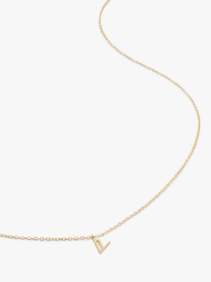 Monica Vinader Yellow Gold Small Initial Pendant Necklace, Gold, Gold