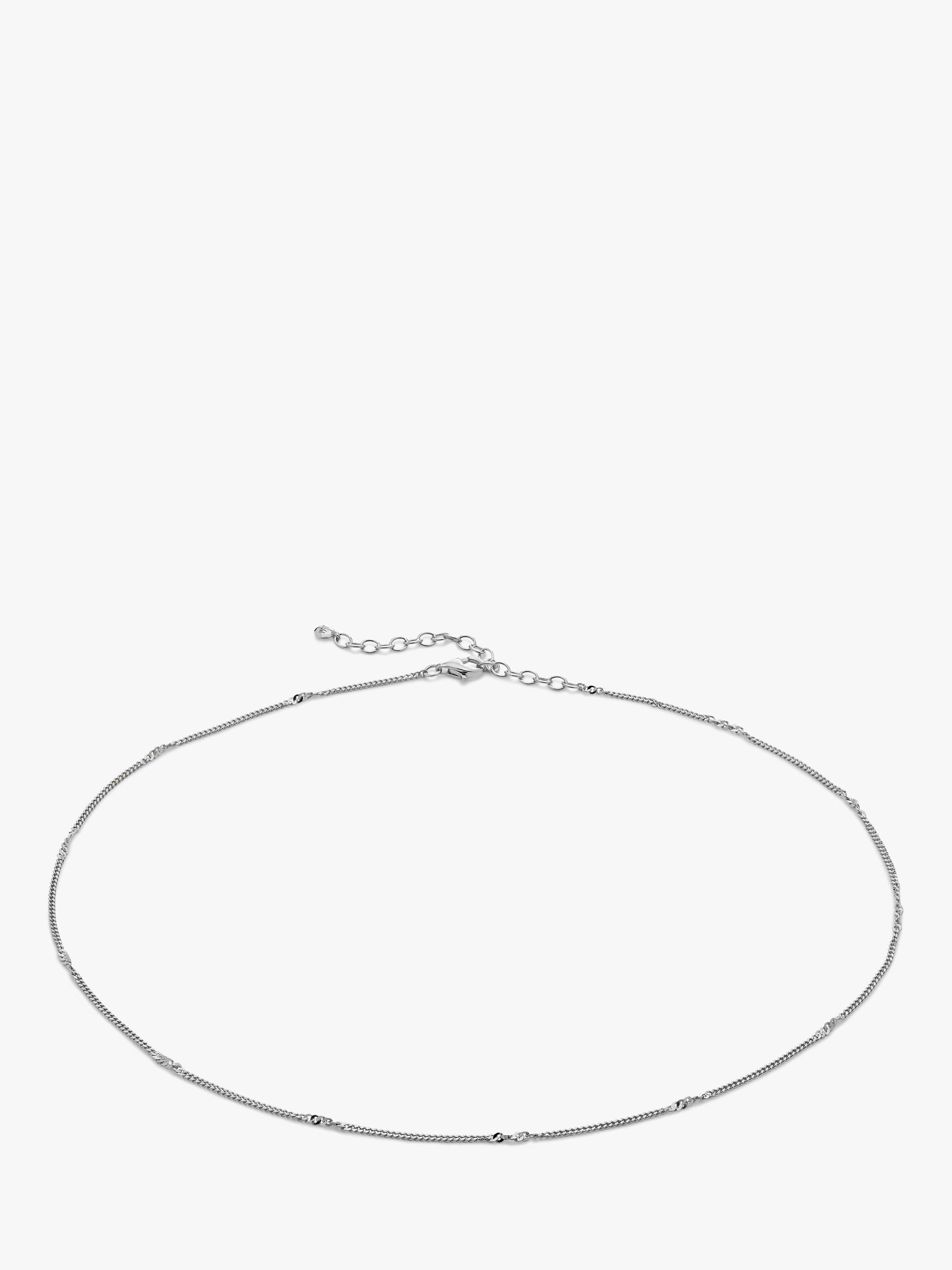 Product image 1 of 4, which shows Monica Vinader Curb Twist Choker Necklace, Silver