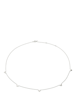 Monica Vinader Heart Station Chain Necklace, Silver